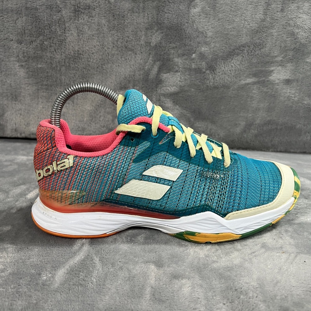 Babolat Jet Mach II Tennis Pickleball Shoes Womens 8 Blue Turquoise Sneakers - Picture 4 of 10